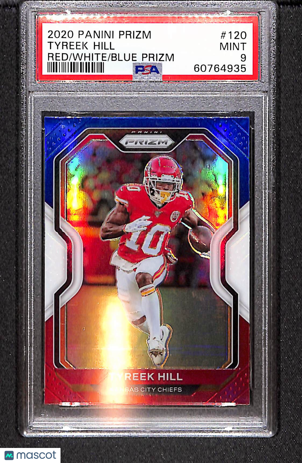 Tyreek Hill 2020 Panini Prizm Red White Blue #120 PSA 9