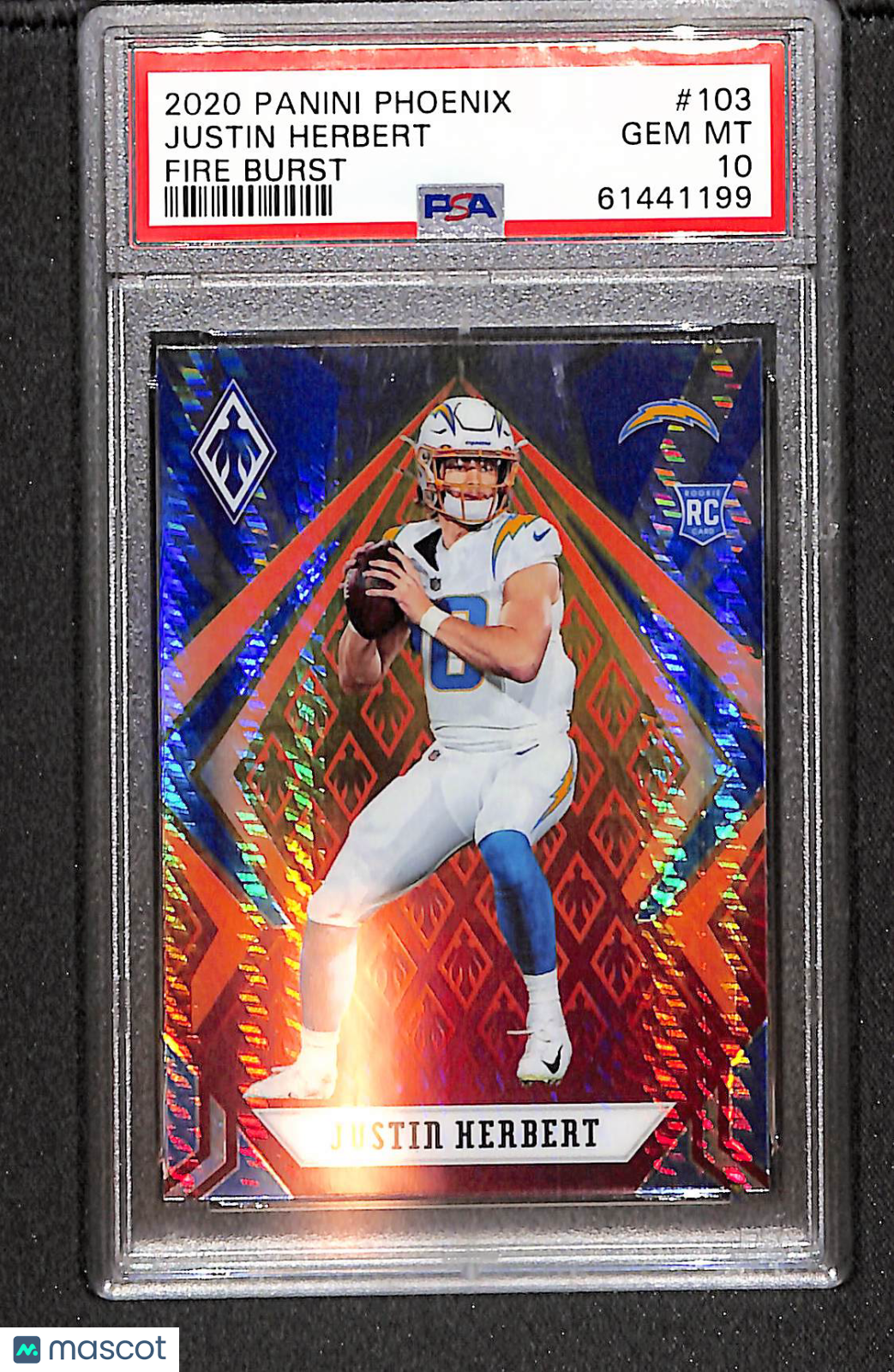 Justin Herbert 2020 Panini Phoenix Fire Burst #103 PSA 10