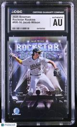 Jacob Wilson 2025 Bowman Rockstar Rookies #RR-16 CGC Authentic
