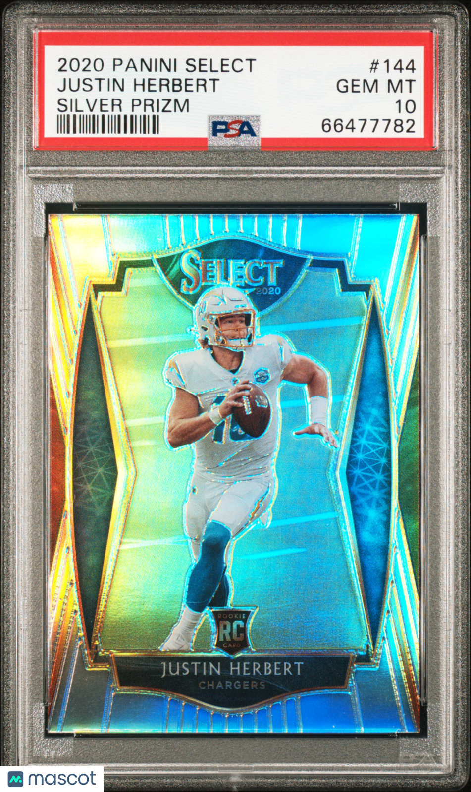 Justin Herbert 2020 Panini Select Silver Prizm #144 PSA 10