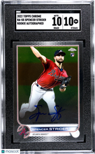 Load image into Gallery viewer, Spencer Strider 2022 Topps Chrome Rookie Autograph #RA-SS SGC 10
