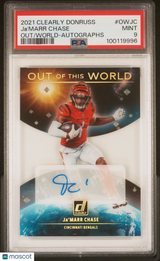 Ja'marr Chase 2021 Panini Clearly Donruss Out Of This World Auto #OWJC /20 PSA 9