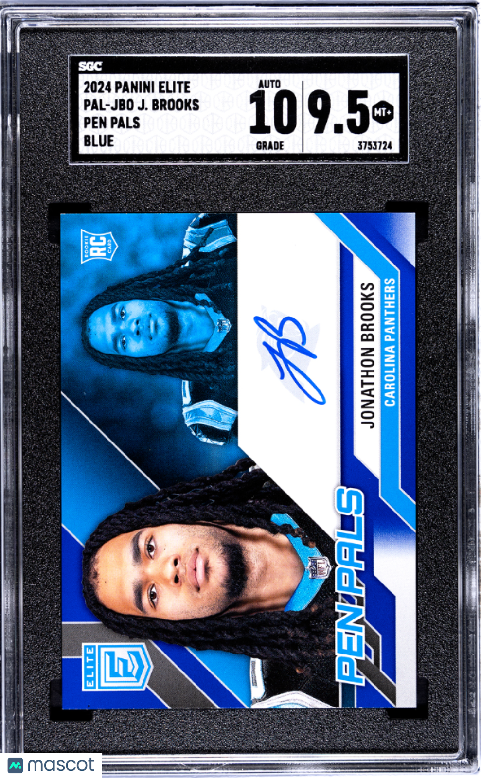 Jonathon Brooks 2024 Panini Elite Pen Pals Blue #PAL-JBO SGC 9.5