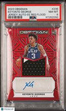 Load image into Gallery viewer, Keyonte George 2023 Panini Obsidian Jersey Auto Red Flood #236 PSA 8
