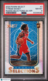 Tyrese Maxey 2020-21 Panini Select Rookie Selections Silver #7 PSA 8
