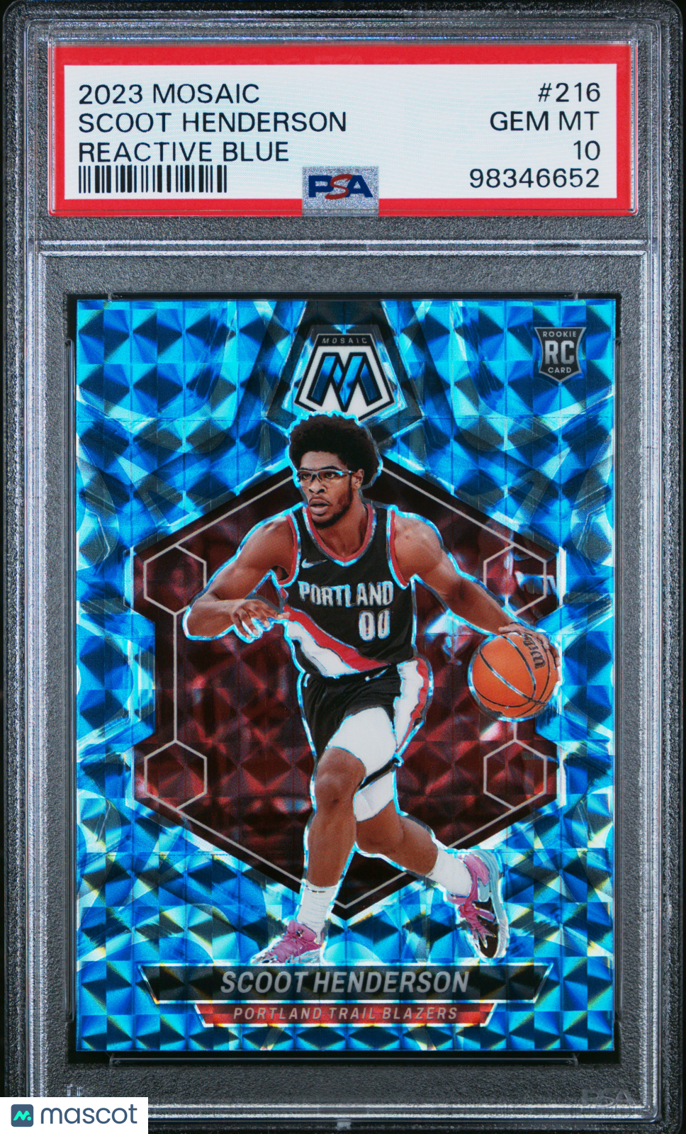 Scoot Henderson 2023-24 Panini Mosaic Reactive Blue #216 PSA 10
