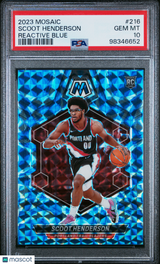 Scoot Henderson 2023-24 Panini Mosaic Reactive Blue #216 PSA 10