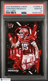 Fernando Mendoza 2025 Bowman U Now Art Card #CSFM-A PSA 10
