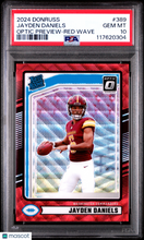 Load image into Gallery viewer, Jayden Daniels 2024 Panini Donruss Optic Preview Red Wave #389 PSA 10
