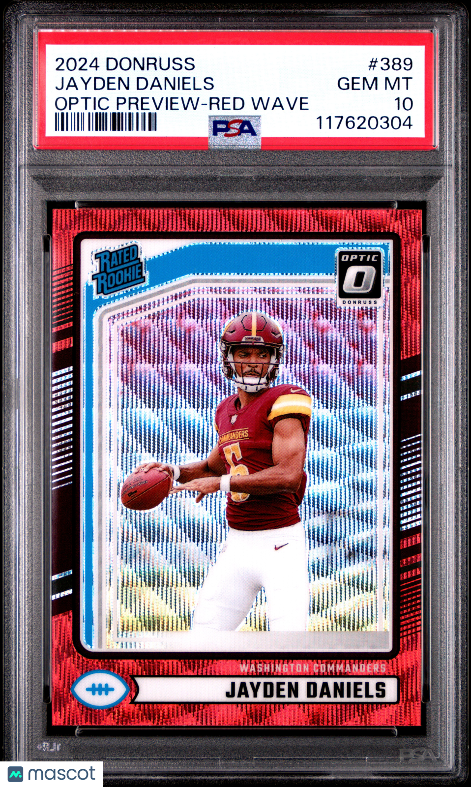 Jayden Daniels 2024 Panini Donruss Optic Preview Red Wave #389 PSA 10