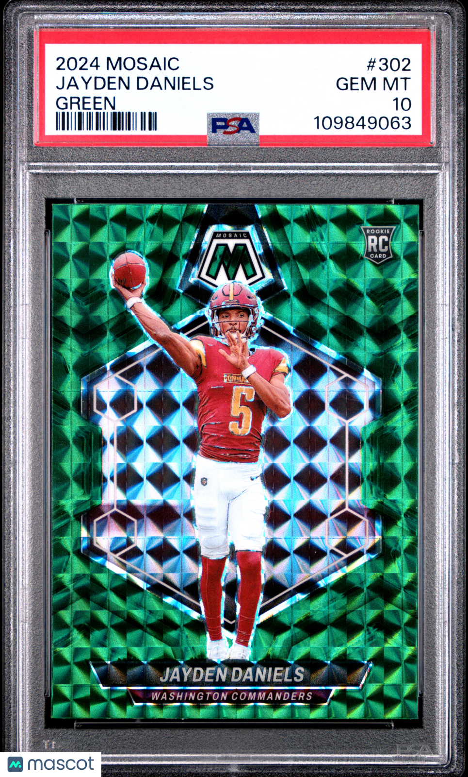 Jayden Daniels 2024 Panini Mosaic Green #302 PSA 10