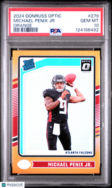 Michael Penix Jr. 2024 Donruss Optic Orange #279 #/249 PSA 10