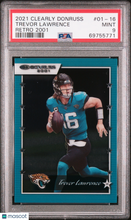 Load image into Gallery viewer, Trevor Lawrence 2021 Panini Clearly Donruss Retro 2001 #01-16 PSA 9
