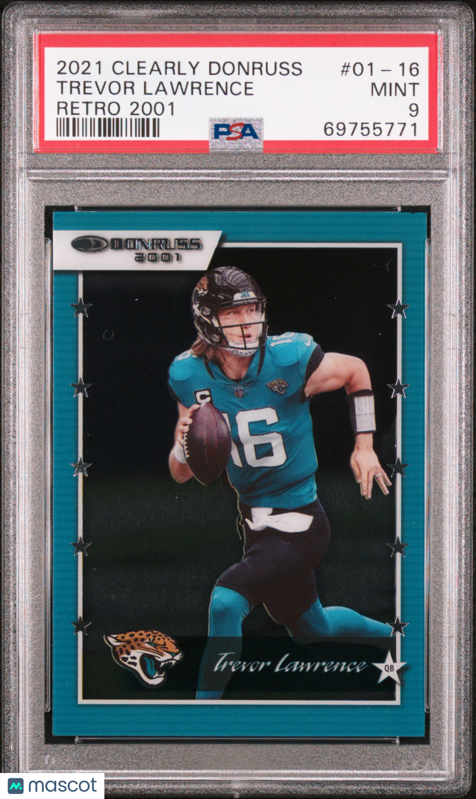Trevor Lawrence 2021 Panini Clearly Donruss Retro 2001 #01-16 PSA 9