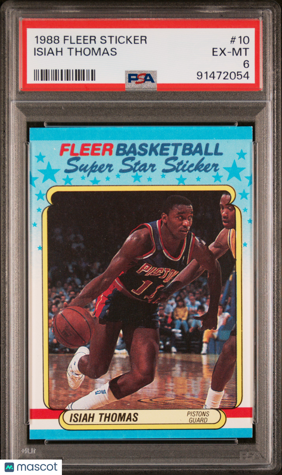 Isiah Thomas 1988 Fleer Sticker #10 PSA 6