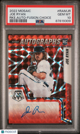 Joe Ryan 2022 Panini Mosaic Rookie Autographs Fusion #RAM-JR PSA 10