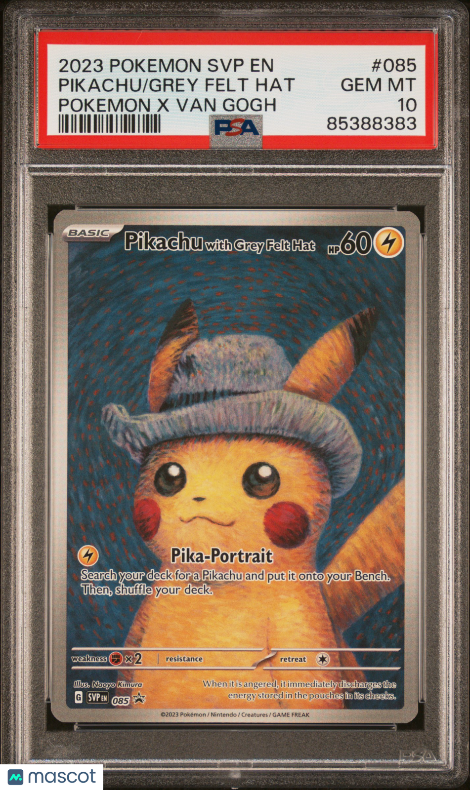 Pikachu with Grey Felt Hat SV: Scarlet & Violet Promo Cards #085 PSA 10