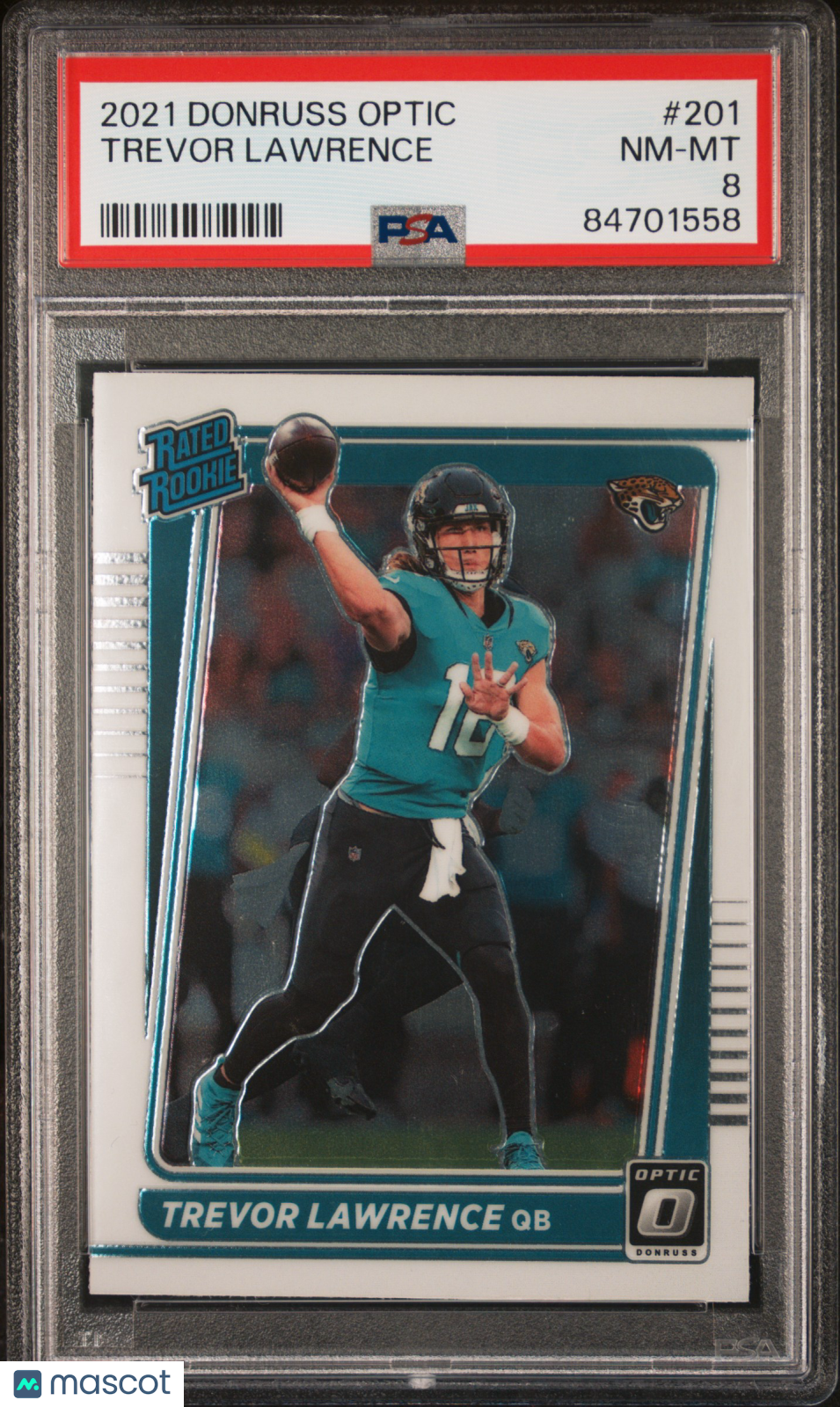 Trevor Lawrence 2021 Panini Donruss Optic #201 PSA 8