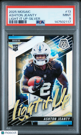 Ashton Jeanty 2025 Panini Mosaic Light It Up Silver #13 PSA 9