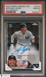 Anthony Volpe 2023 Topps Chrome Update Autographs #AC-AV PSA 10