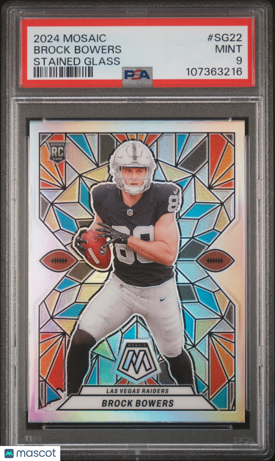 Brock Bowers 2024 Panini Mosaic Stained Glass #SG22 PSA 9