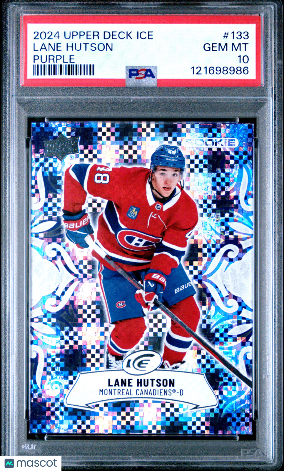 Lane Hutson 2024-25 Upper Deck Ice Purple #133 PSA 10