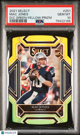 Mac Jones 2021 Panini Select D Green Yellow Prizm #251 PSA 10