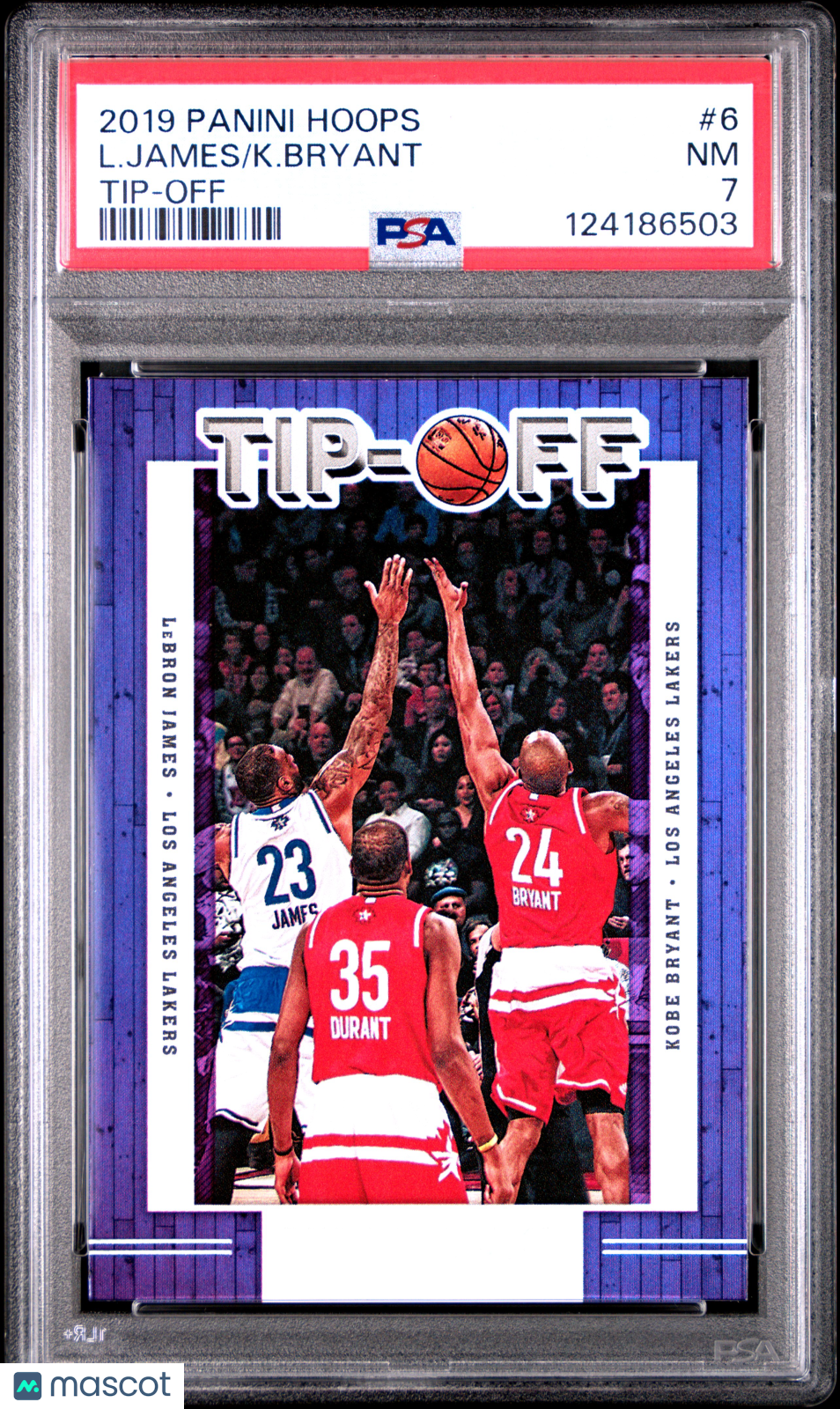 K. Bryant L. James 2019 Panini Hoops Tip-Off #6 PSA 7