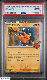 Pikachu 2024 Pokemon Trick Or Trade #018 PSA 10