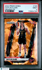 Caitlin Clark 2024 Panini Prizm Wnba Orange Ice #145 PSA 9
