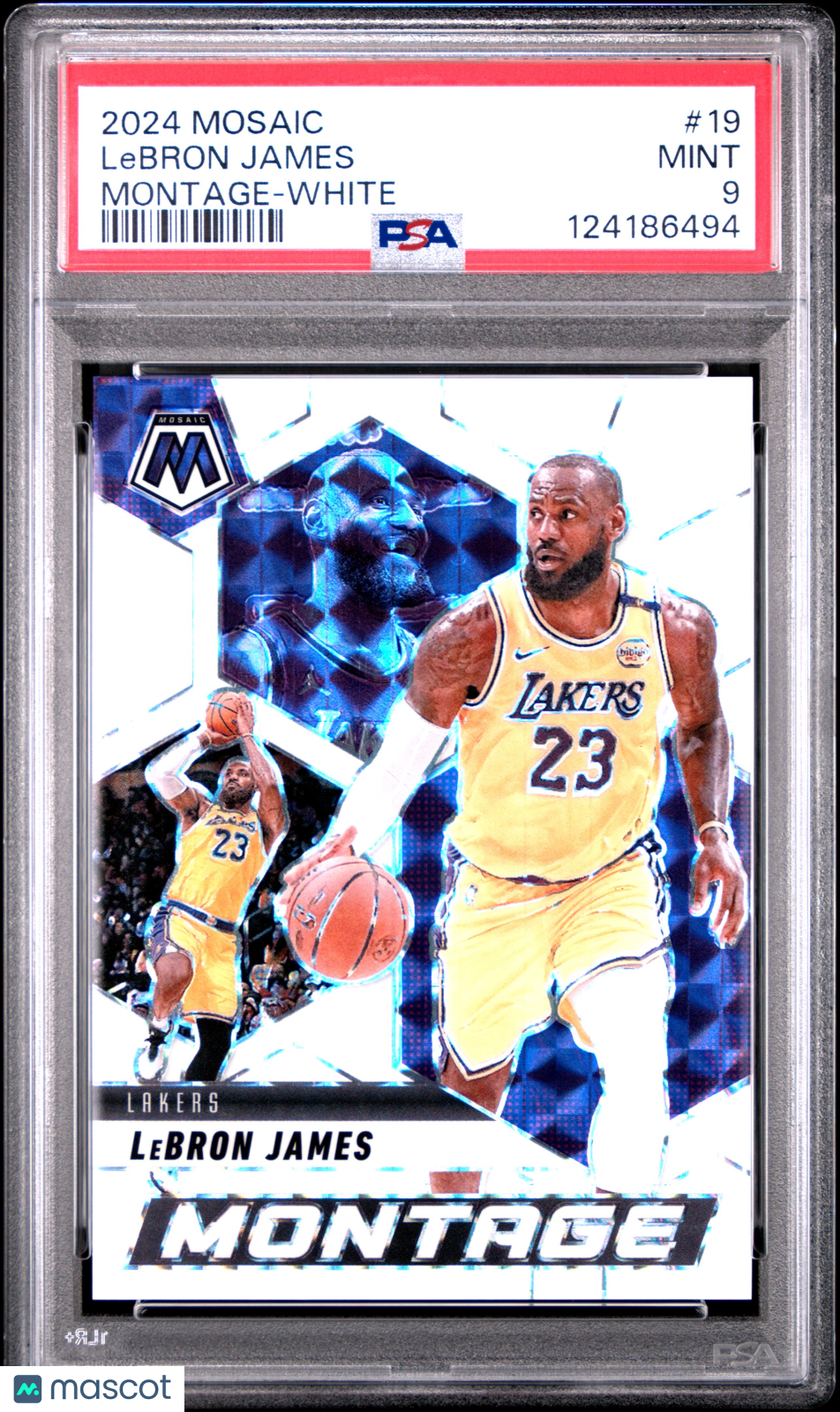 LeBron James 2024 Panini Mosaic Montage White #19 PSA 9