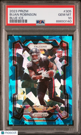 Bijan Robinson 2023 Panini Prizm Blue Ice #305 61/99 PSA 10