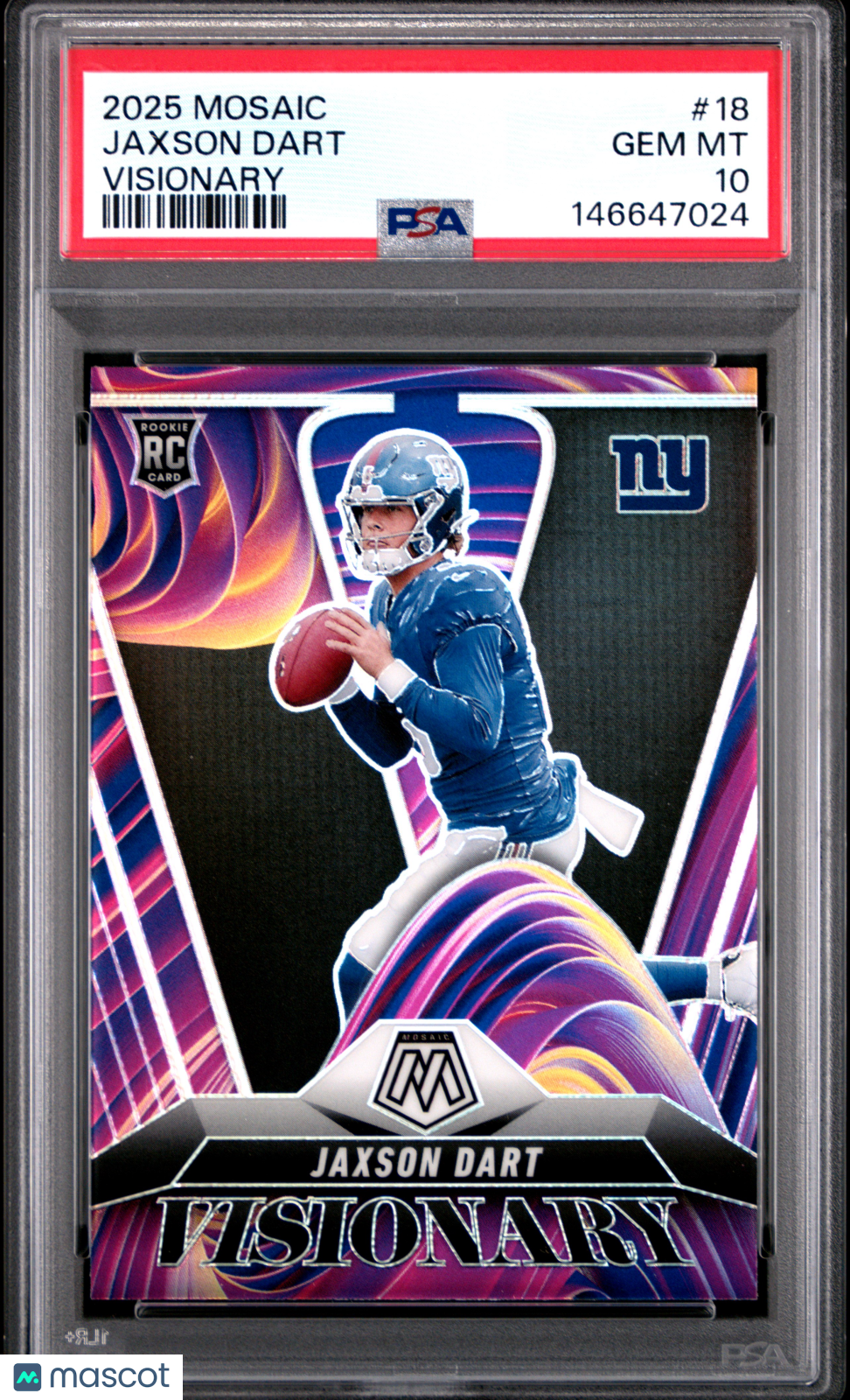 Jaxson Dart 2025 Panini Mosaic Visionary #18 PSA 10