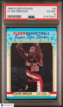 Load image into Gallery viewer, Clyde Drexler 1988 Fleer Sticker #3 PSA 6
