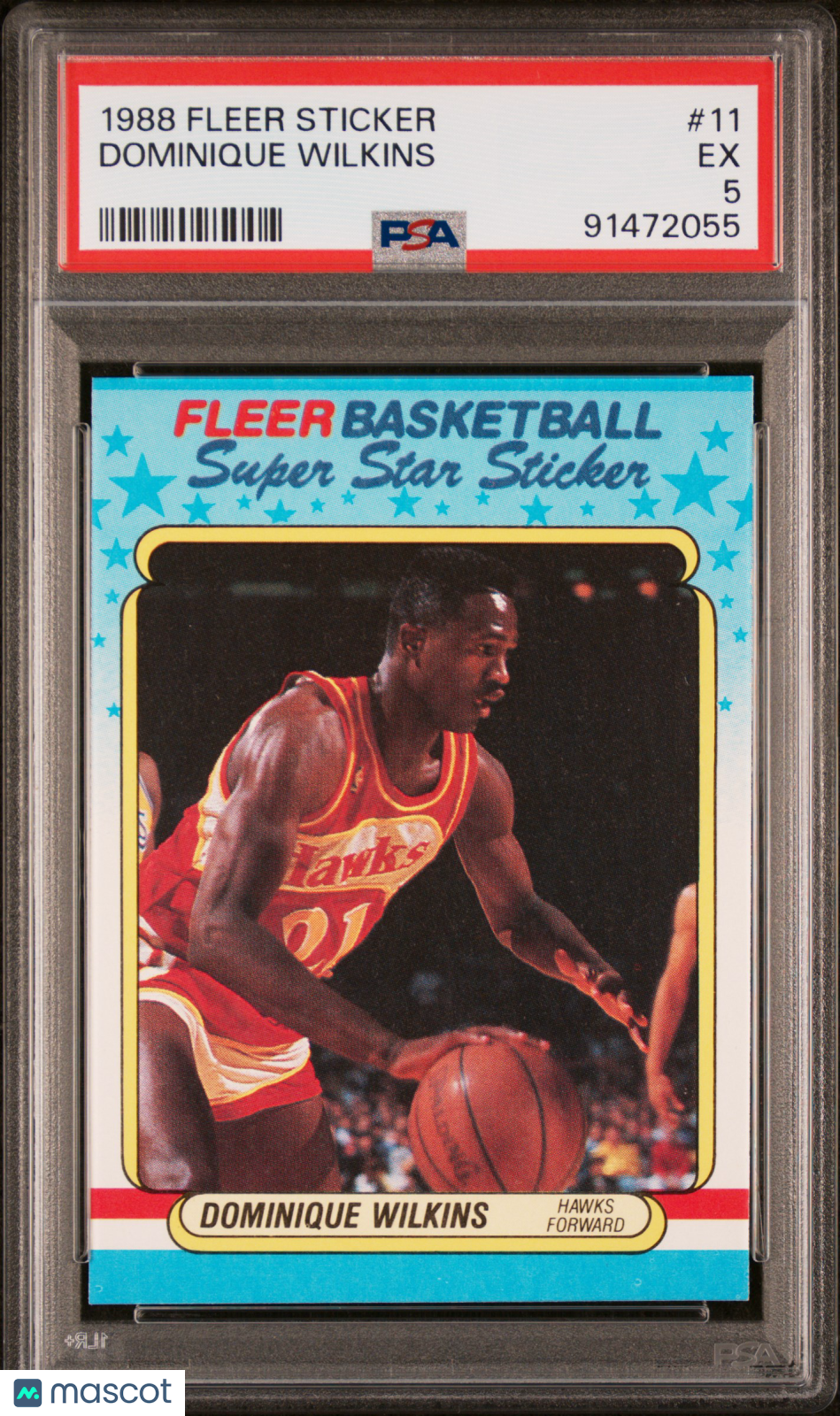 Dominique Wilkins 1988 Fleer Sticker #11 PSA 5