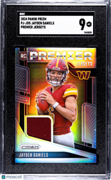 Jayden Daniels 2024 Panini Prizm Premier Jerseys #PJ-JDS SGC 9