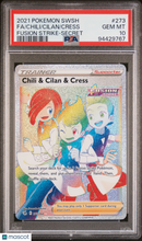 Load image into Gallery viewer, Cress Cilan Chili 2021 Pokemon Sword &amp; Shield Fusion Strike #273 PSA 10

