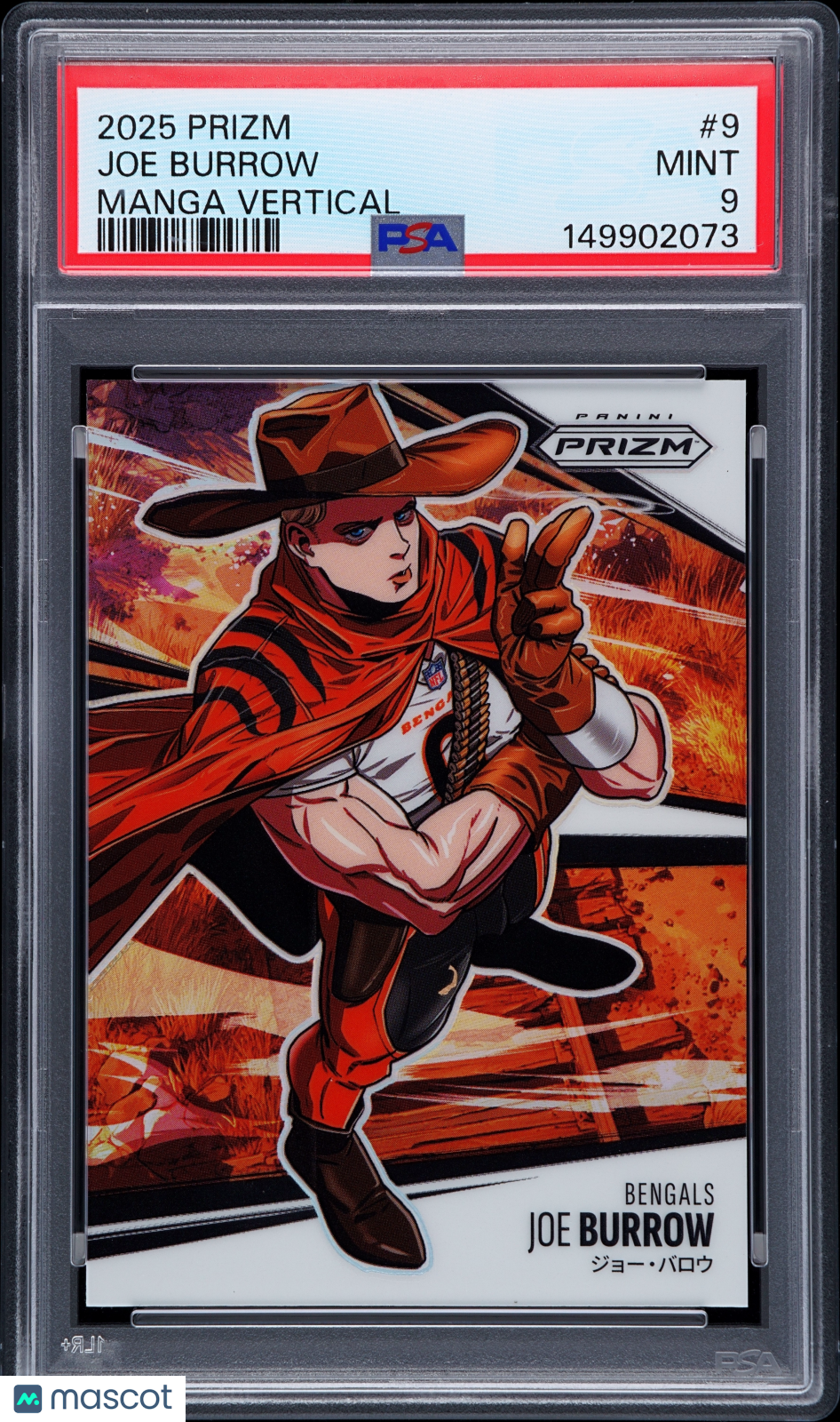 Joe Burrow 2025 Panini Prizm Manga Vertical #9 PSA 9