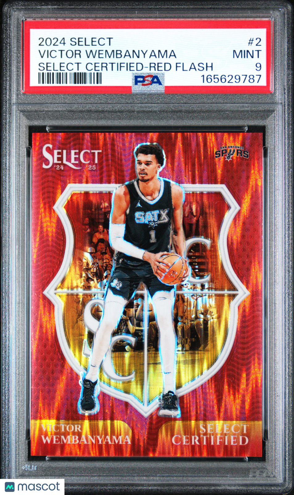 Victor Wembanyama 2024 Panini Select Select Certified Red Flash #2 99/99 PSA 9