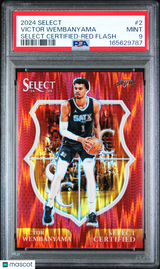 Victor Wembanyama 2024 Panini Select Select Certified Red Flash #2 99/99 PSA 9