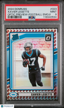 Load image into Gallery viewer, Xavier Legette 2024 Panini Donruss Optic Preview Football Emoji #323 PSA 9
