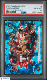 Kittle Purdy 2025 Panini Donruss Optic Best Tuddys Ice #6 48/55 PSA 10