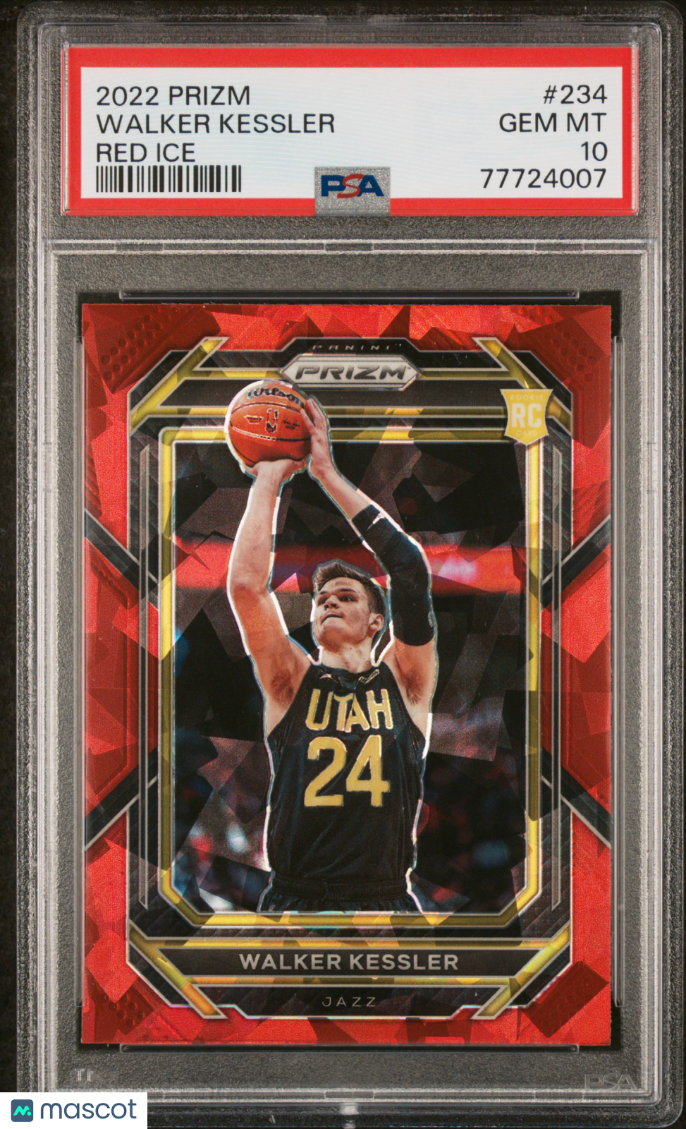 Walker Kessler 2022 Panini Prizm Red Ice #234 PSA 10