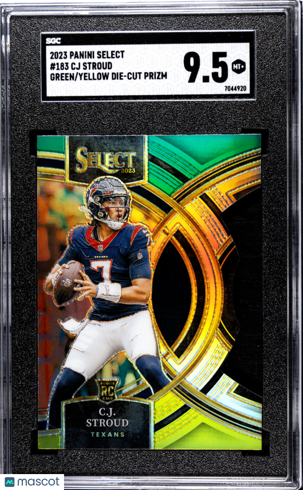CJ Stroud 2023 Panini Select Green Yellow Die Cut Prizm #183 SGC 9.5
