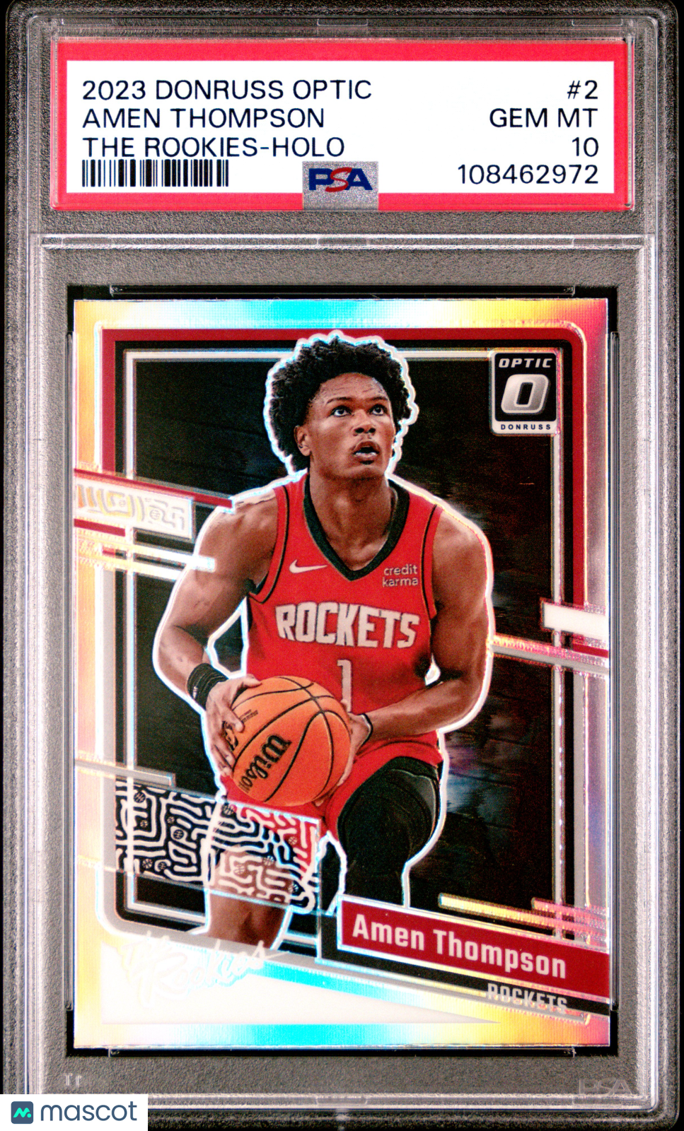 Amen Thompson 2023 Panini Donruss Optic The Rookies Holo #2 PSA 10