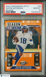 Justin Jefferson 2024 Panini Contenders Optic Orange #36 72/75 PSA 10
