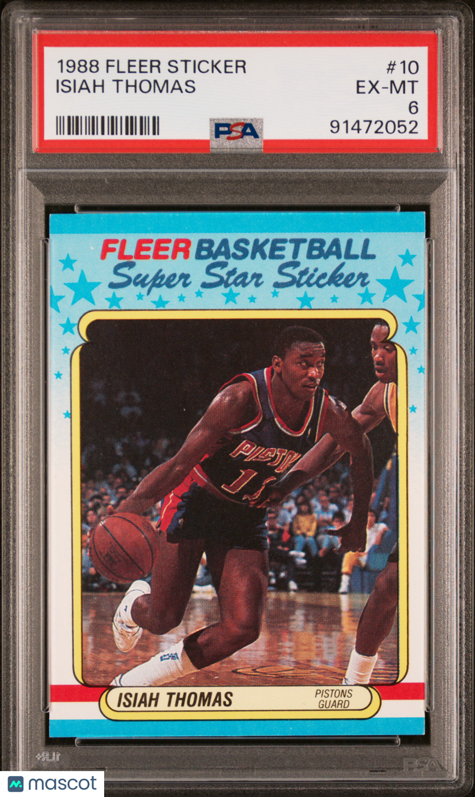 Isiah Thomas 1988 Fleer Sticker #10 PSA 6