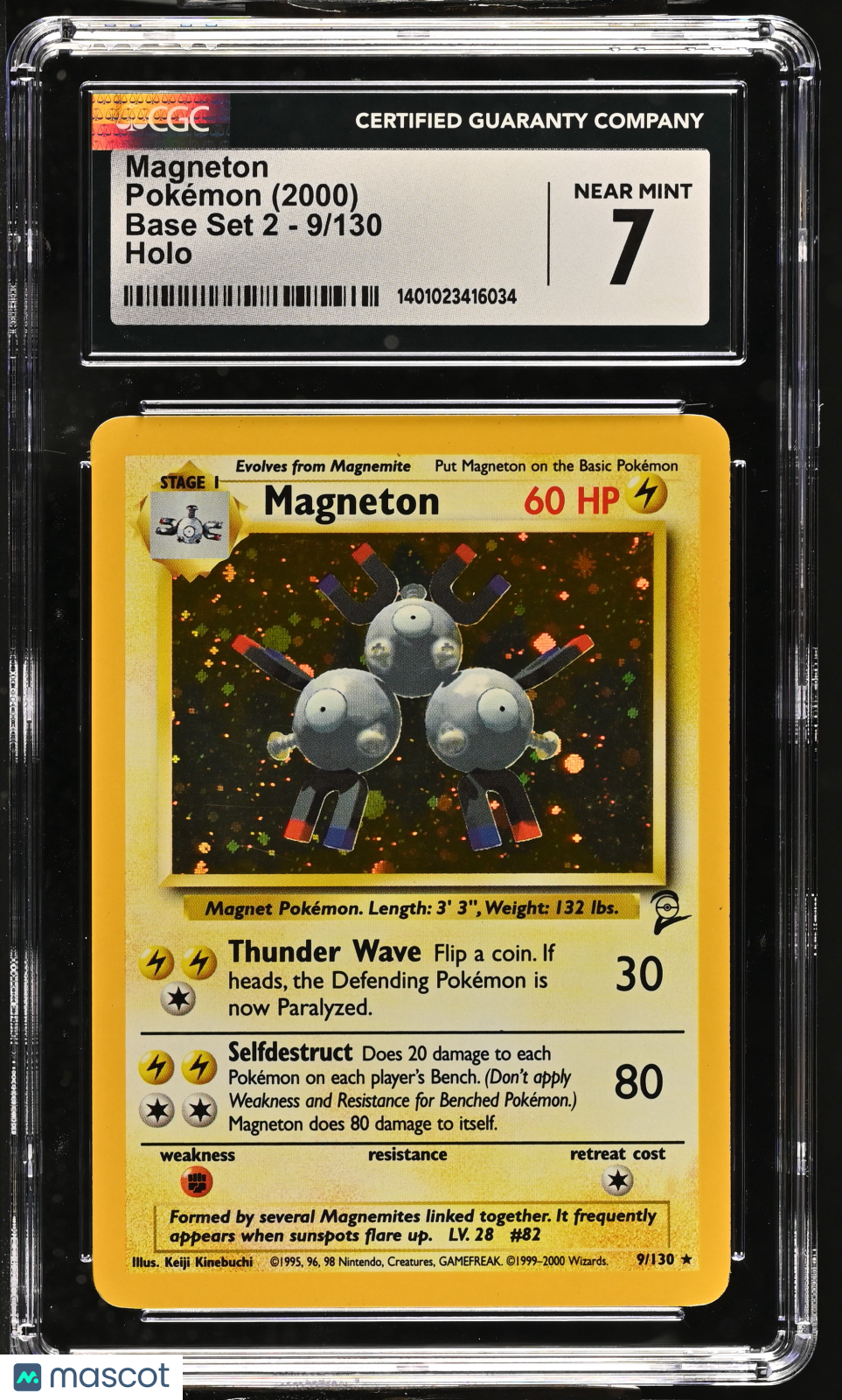 Magneton 2000 Pokemon Base Set 2 #9/130 Holo CGC 7