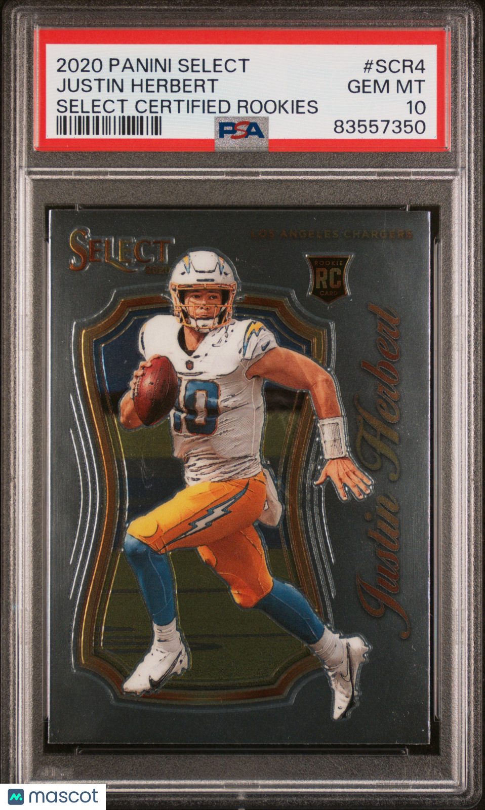 Justin Herbert 2020 Panini Select Select Certified Rookies #SCR4 PSA 10