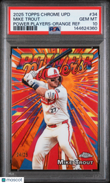Mike Trout 2025 Topps Chrome Update Power Players Orange Ref #34 PSA 10